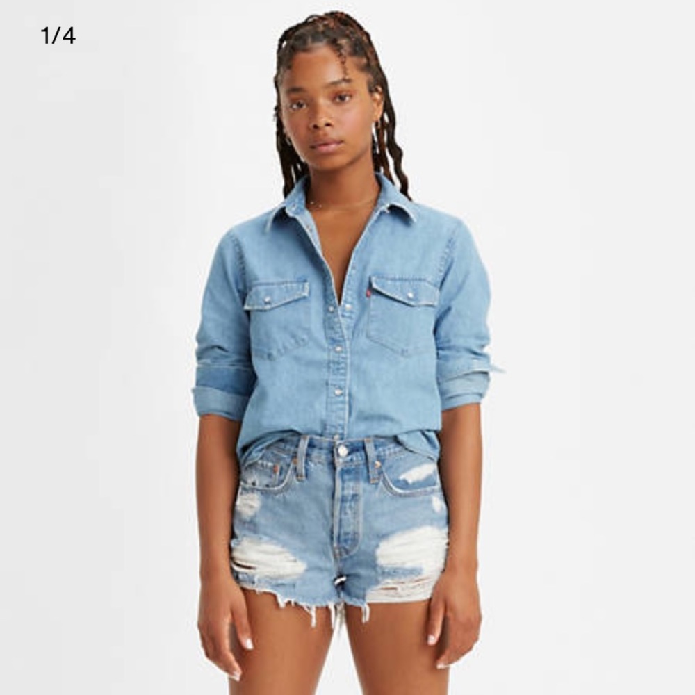 Levi’s 501 ripped jean shorts